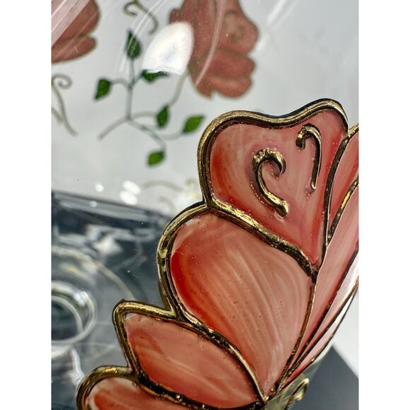 Bohemia Crystal Pitcher Hand Painted Roses 24K Gold Trim 82oz Pedestal - Picture 3 of 7